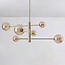 Design-Deckenleuchte Gold mit amber Glas, 6-flammig - Sest
