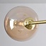 Design-Deckenleuchte Gold mit amber Glas, 6-flammig - Sest