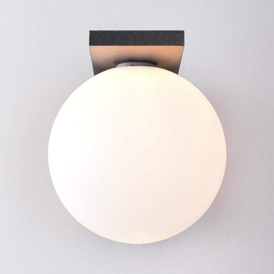 Außenwandleuchte anthrazit mit milchig weißem Polycarbonatschirm - Luna