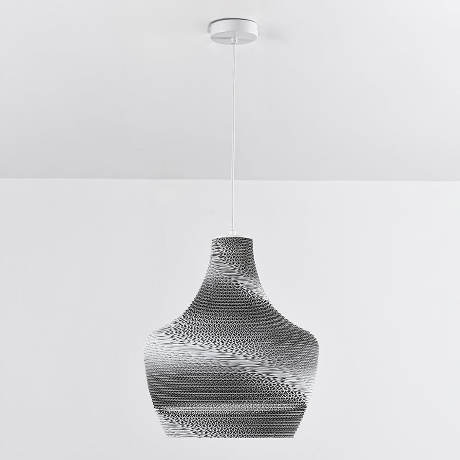 Hängeleuchte aus Karton Cato - weiß