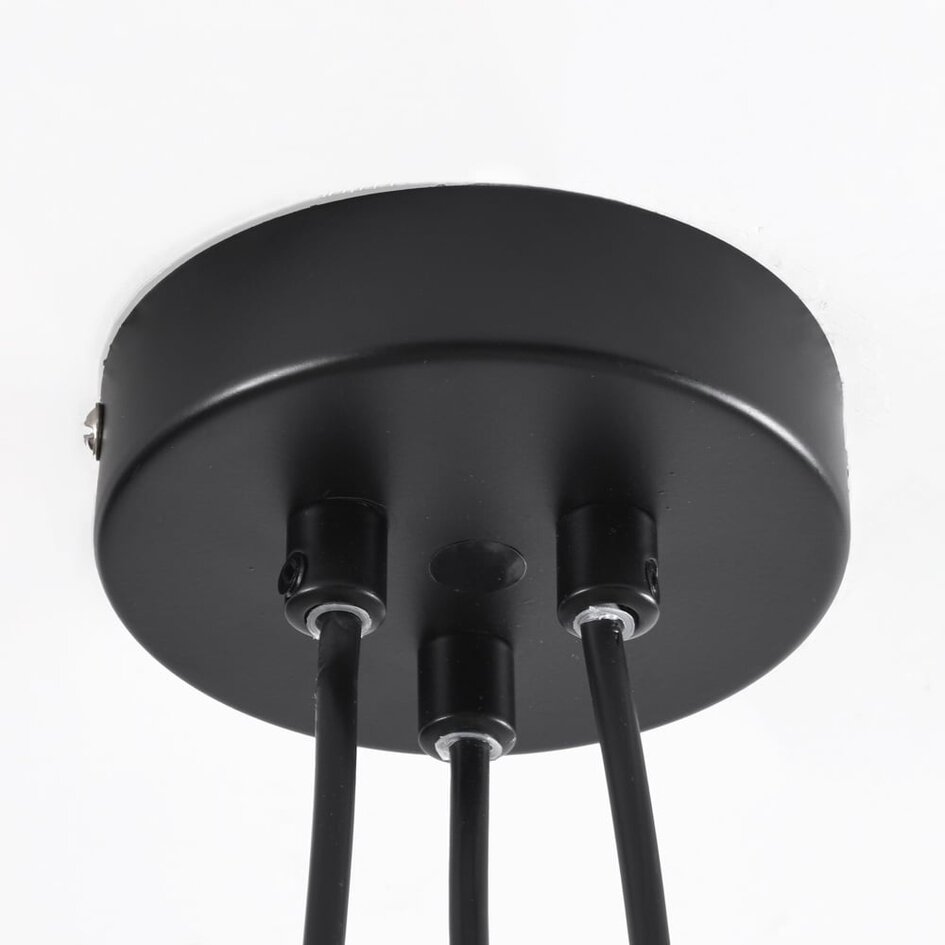 Design schwarze Pendelleuchte Ventura mit Rauchglas, 3-flammig