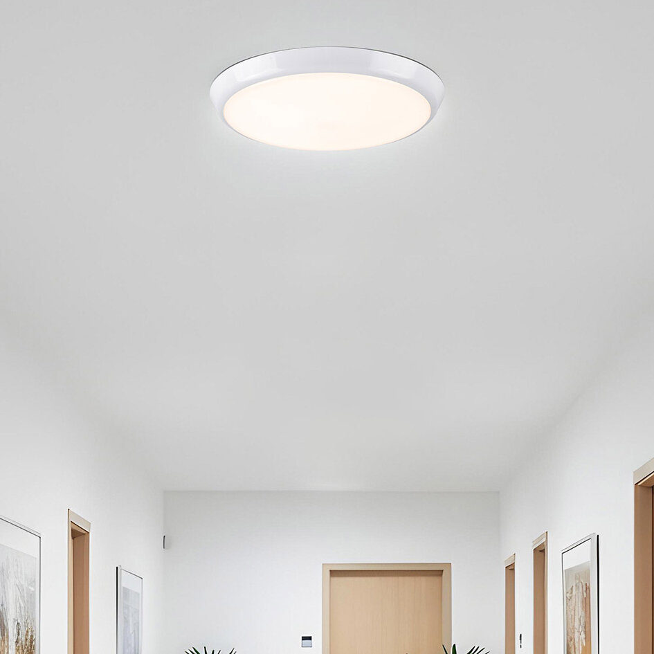 Deckenleuchte Weiß Ø25,5 cm mit Notfunktion und CCT-Schalter 3000/4000/6000K
