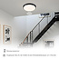 Deckenleuchte Schwarz Ø35,2 cm mit Notfunktion, Sensor und CCT-Schalter 3000K/4000K/6000K