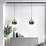 1-Phasen-Pendelleuchte Nya gold mit Rauchglas - rund
