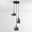 Pendelleuchte gold mit Rauchglas, 3-flammig - Loua