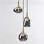 Pendelleuchte gold mit Rauchglas, 3-flammig - Loua