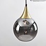 Pendelleuchte gold mit Rauchglas, 3-flammig - Loua