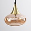 Pendelleuchte gold mit amber Glas, 6-flammig - Loic