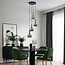 Design-Pendelleuchte in Gold mit Rauchglas, 4-flammig - Imme