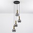 Design-Pendelleuchte in Gold mit Rauchglas, 4-flammig - Imme