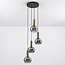 Design-Pendelleuchte in Gold mit Rauchglas, 4-flammig - Imme