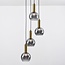 Design-Pendelleuchte in Gold mit Rauchglas, 4-flammig - Imme
