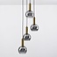 Design-Pendelleuchte in Gold mit Rauchglas, 4-flammig - Imme
