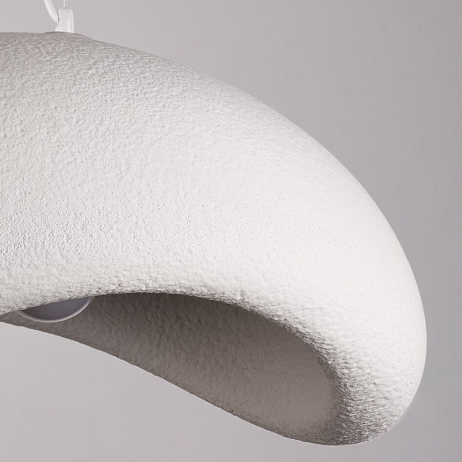 Wabi Sabi Pendelleuchte Zenji 60 x 42 cm mit Steineffekt - weiß