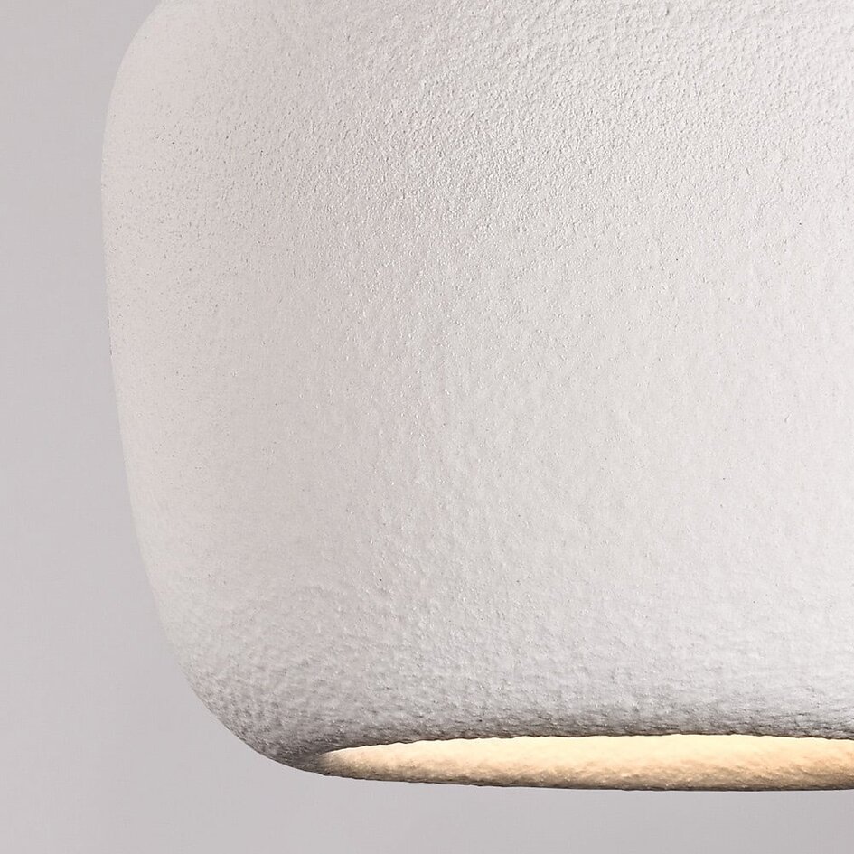 Wabi Sabi Pendelleuchte Kumo Ø40 cm mit Steineffekt - weiß