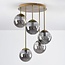 Runde Deckenleuchte Gold mit Rauchglas, 5-flammig - Carat
