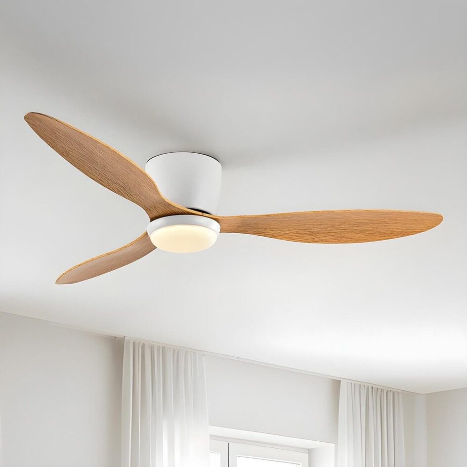 Deckenventilator Circo mit einstellbarer Farbtemperatur - Holzoptik