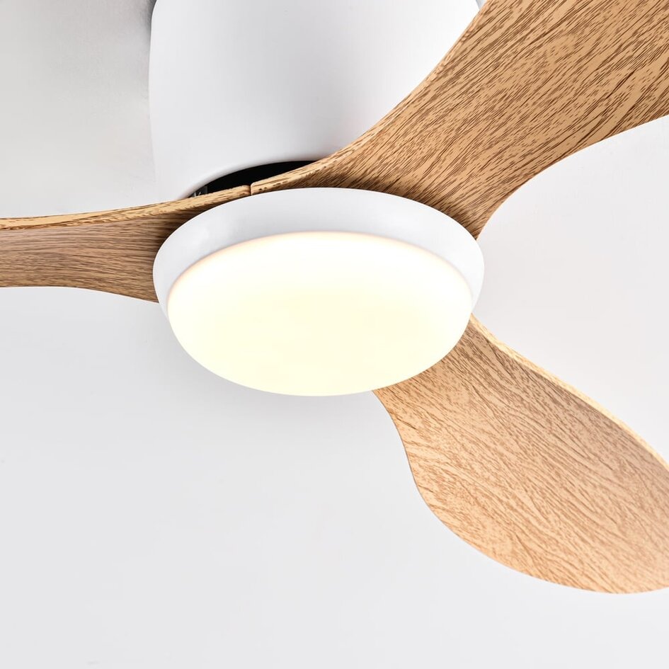 Deckenventilator Circo mit einstellbarer Farbtemperatur - Holzoptik