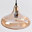 6-flammige Design-Pendelleuchte Trinidad, schwarz mit amber Glas