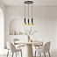 Moderne Pendelleuchte mattschwarz und gold, 3-flammig - Chantal