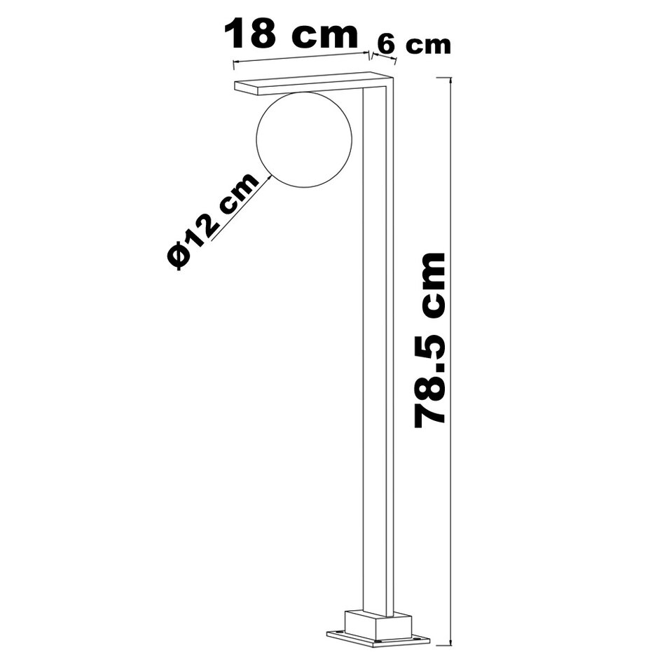 Sockelleuchte braun mit milchig weißem Polycarbonatschirm - Mesia