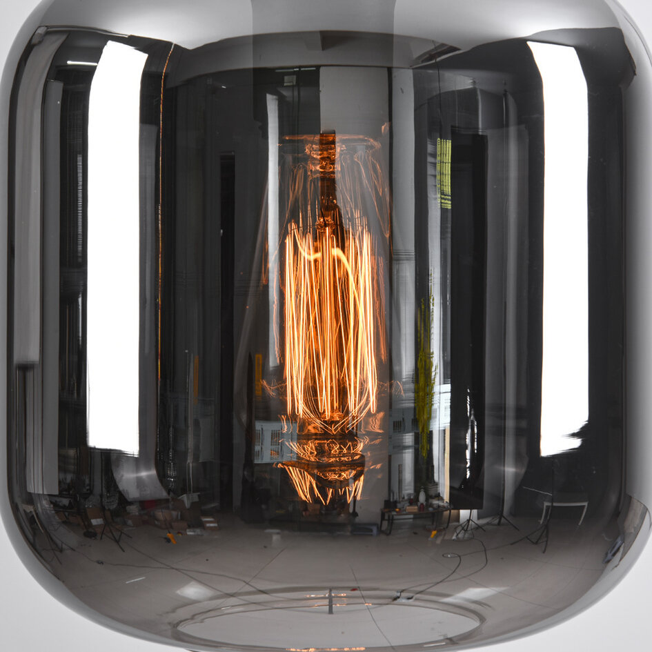 Deckenleuchte schwarz mit Rauchglas - Soli