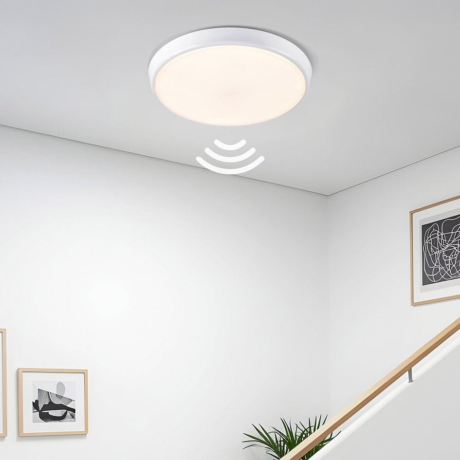 Deckenleuchte Weiß Ø35,2 cm mit CCT-Schalter und Sensor - 3000K/4000K/6000K