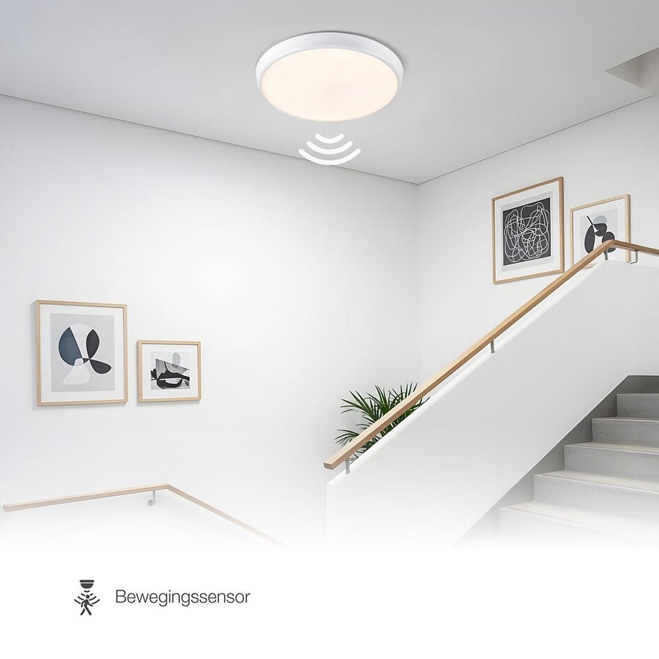 Deckenleuchte Weiß Ø35,2 cm mit CCT-Schalter und Sensor - 3000K/4000K/6000K
