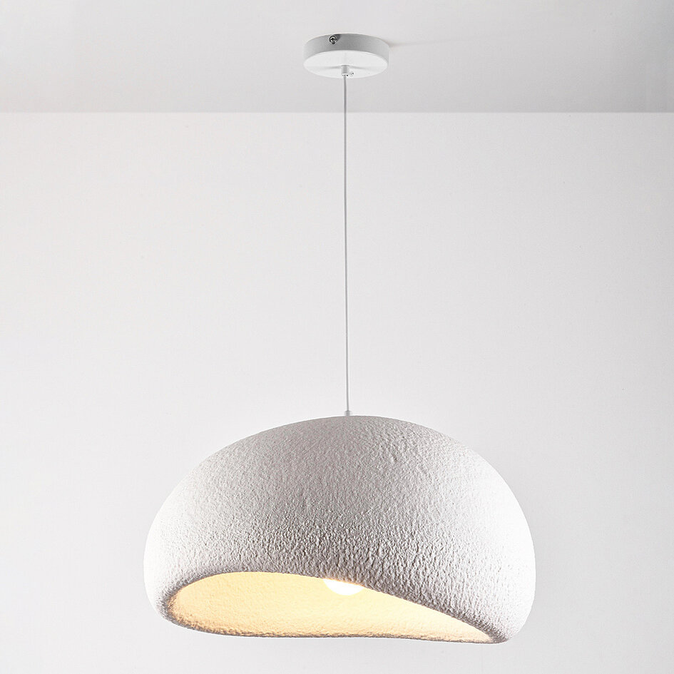 Wabi Sabi Pendelleuchte Urban Stone mit weißem Stein-Effekt - 48 x 38 cm