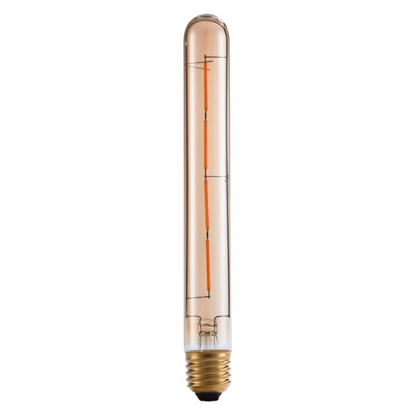 E27 dimmbare Röhrenlampe amber Glas mit Filament 4W, 2200K, 22,5 cm