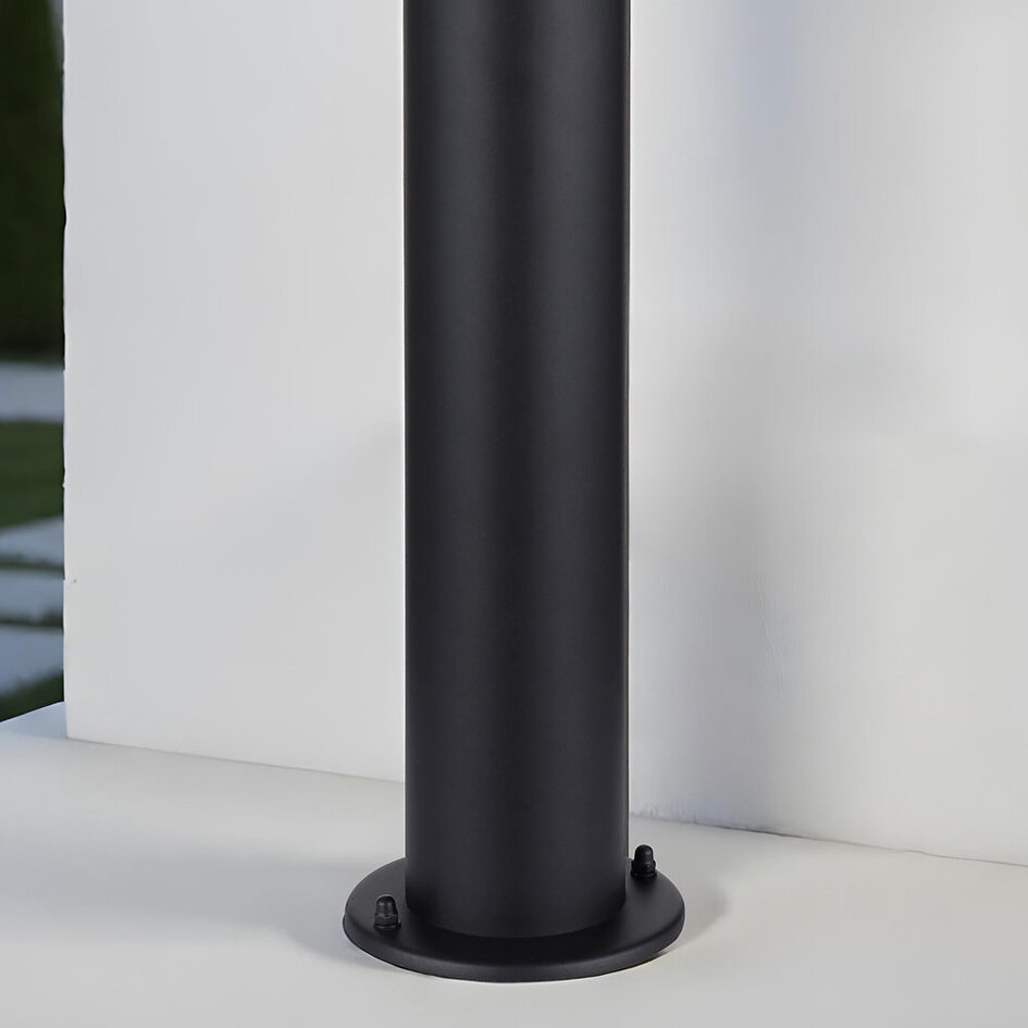 Sockelleuchte mit Rauchglas, Schwarz 60 cm - Penn