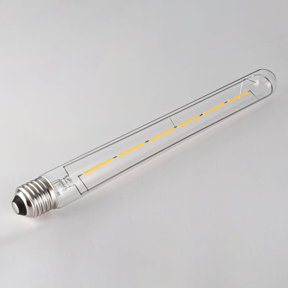 E27 Filament Röhrenlampe transparentes Glas mit Glühfaden 6W 2700K, 30 cm - dimmbar