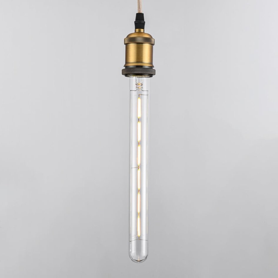 E27 Filament Röhrenlampe transparentes Glas mit Glühfaden 6W 2700K, 30 cm - dimmbar