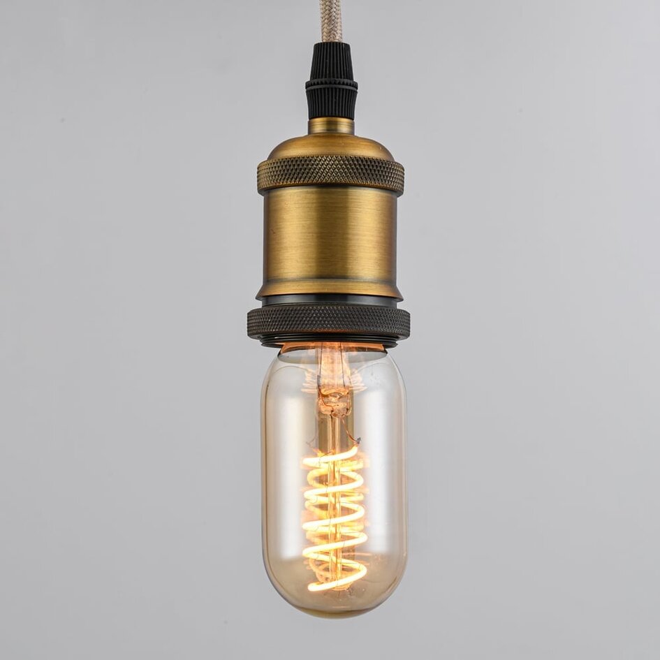 LED Filament Röhrenlampe 4W 2200K, amber Glas mit Spirale - dimmbar
