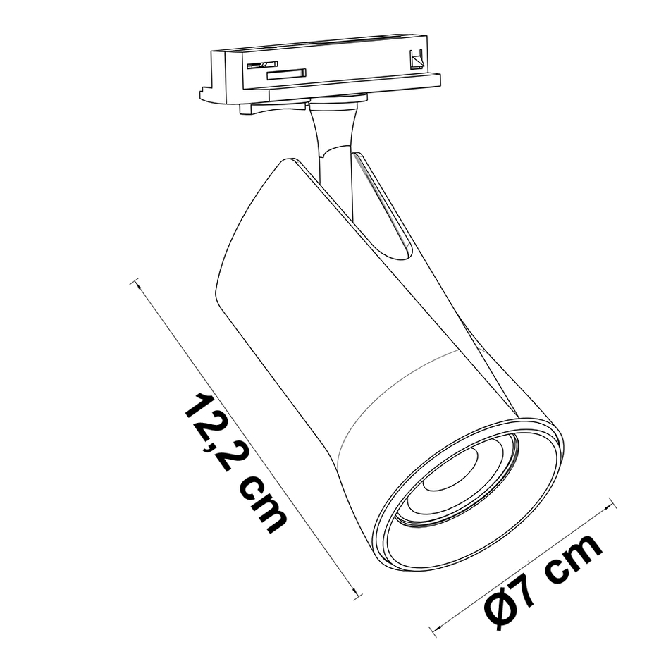 Modernes 1-Phasiges Schienensystem 3 Meter mit Lola-Strahlern - schwarz
