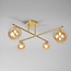 Elegante Deckenleuchte, 4-flammig gold mit amber Glas - Nymo
