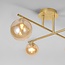 Elegante Deckenleuchte, 4-flammig gold mit amber Glas - Nymo