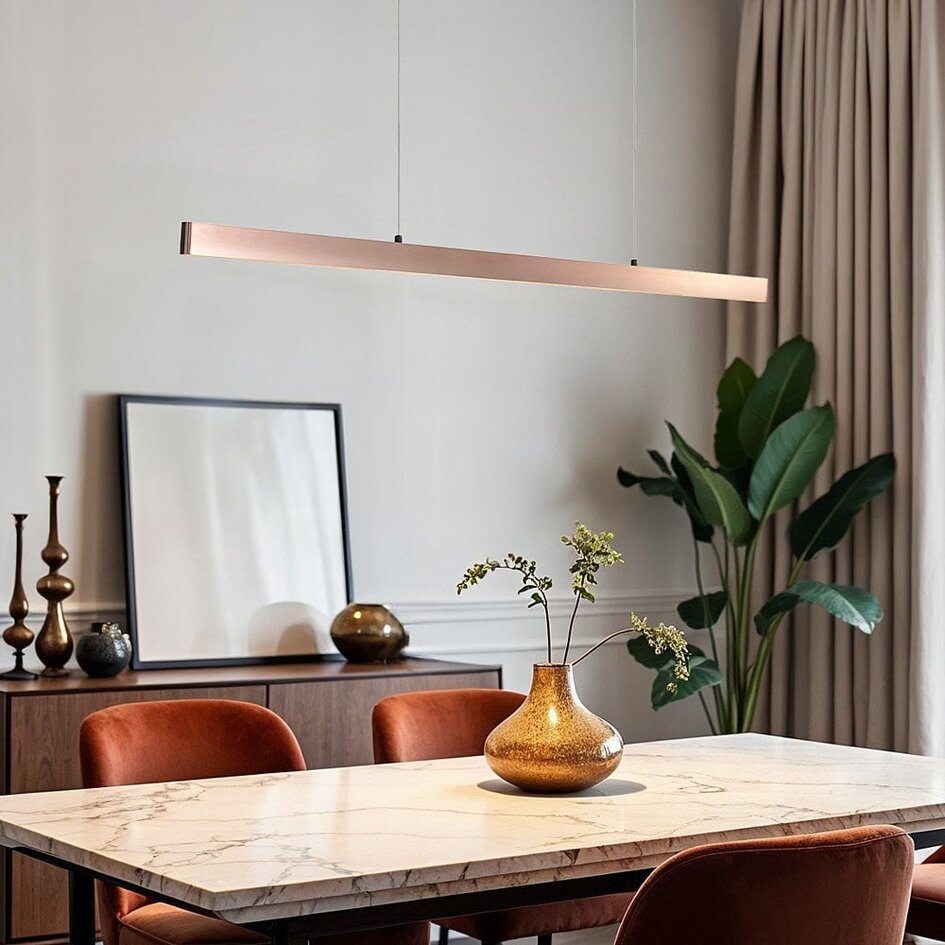 Minimalistische Pendelleuchte Ami mit 3-stufig dimmbaren LEDs - Roségold