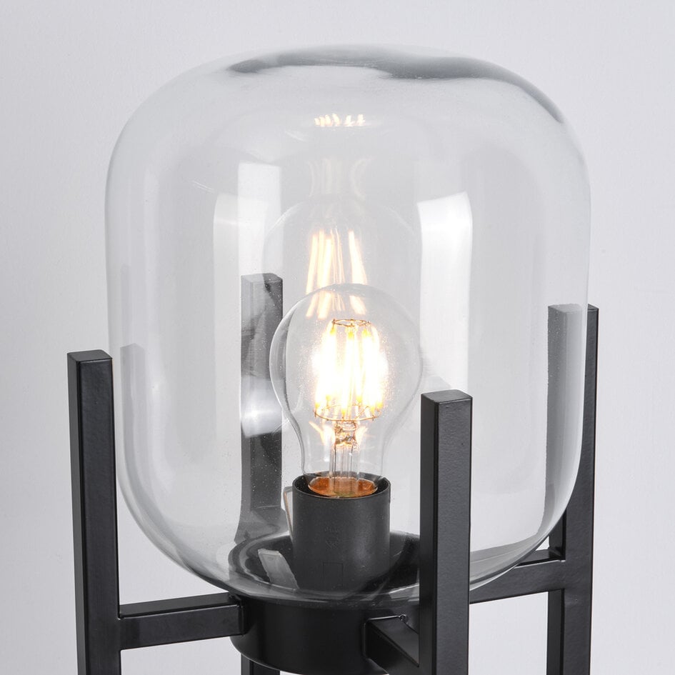 Duuk Tischlampe mit transparentem Glas