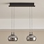 Schwarze Pendelleuchte Katla mit Rauchglas und 3-stufiger Dimmung