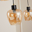 11-flammige Pendelleuchte schwarz mit amber Glas - Hanford