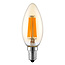 E14 3-stufig dimmbare LED-Filament-Kerzenlampe mit amber Glas | 5.5W 2200K