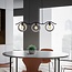 Moderne Pendelleuchte mit rundem Rauchglas, 3-flammig - Curvatura