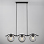 Moderne Pendelleuchte mit rundem Rauchglas, 3-flammig - Curvatura