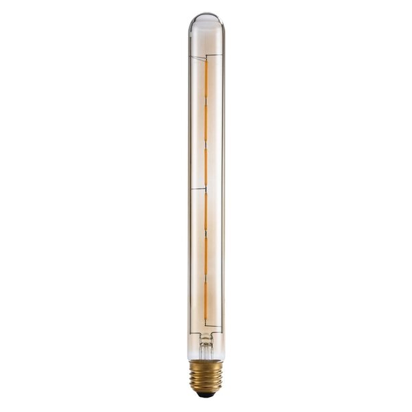 E27 Filament Röhrenlampe amber Glas mit Glühfaden 6W 2200K, 30 cm - dimmbar