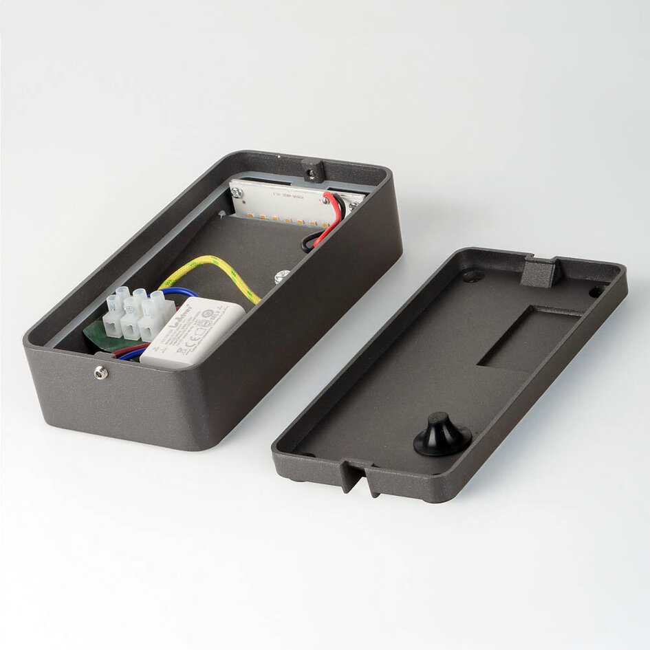 Außenwandleuchte Fico - Holz, anthrazit