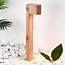 Industrielle Sockelleuchte mit Holzoptik, 50 cm - Simone