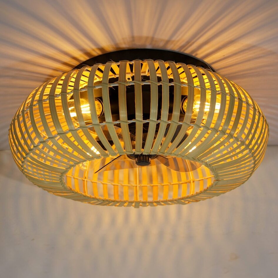 Sommer/Winter Deckenventilator mit Bambus - Paco