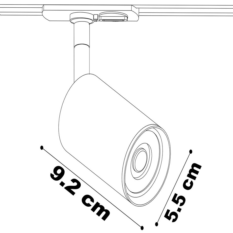 Schienensystem 1-phasig 3 Meter Schwarz mit Moosgrün - Romain