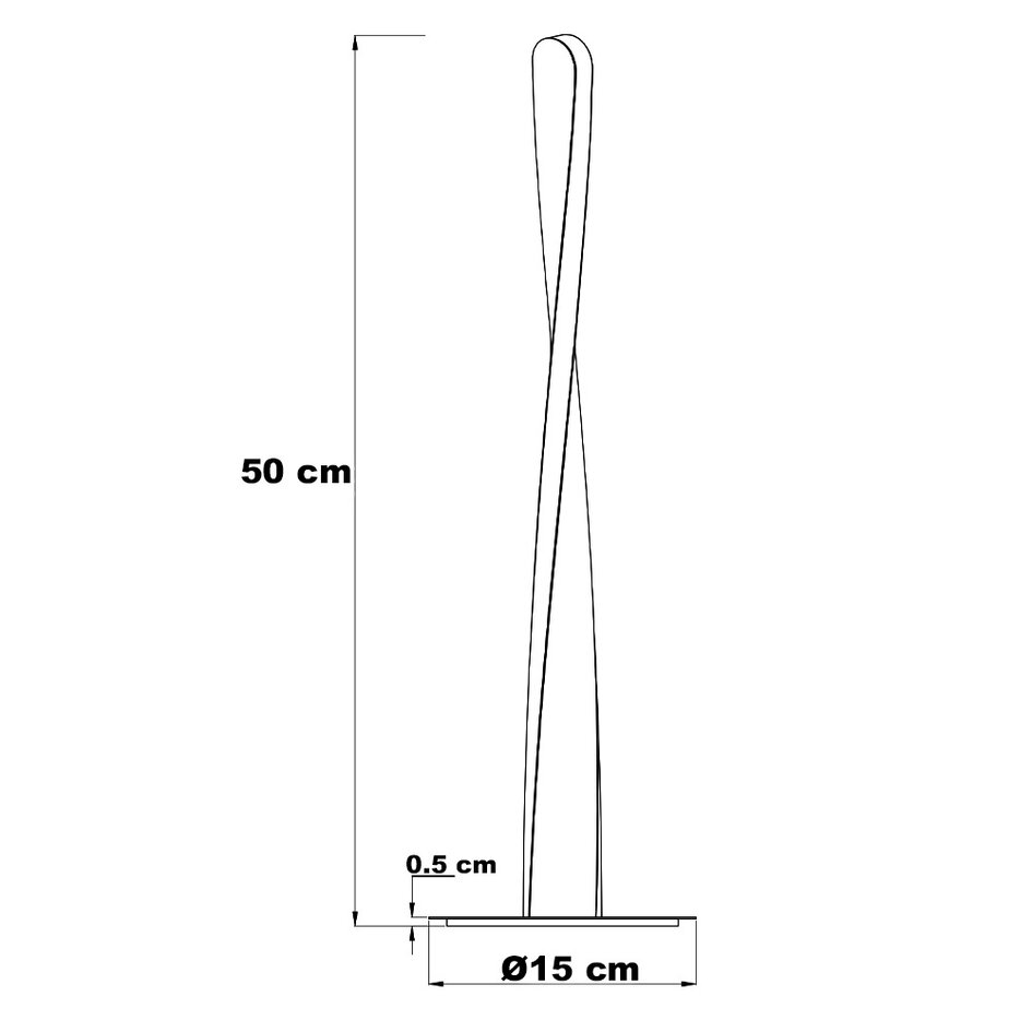 Gedrehte Design-Tischlampe Rizar - Nickel satiniert